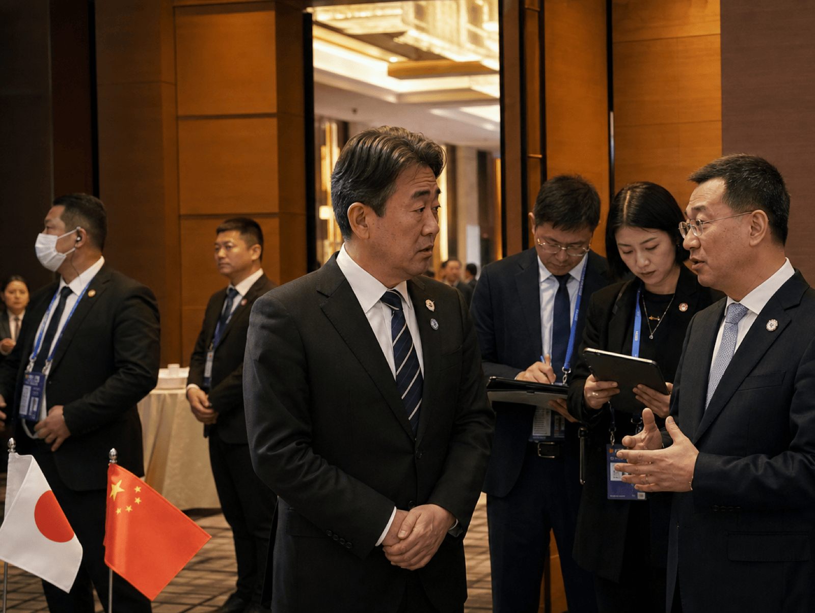 Akazawa Holds Brief APEC Conversation with China's Commerce Minister